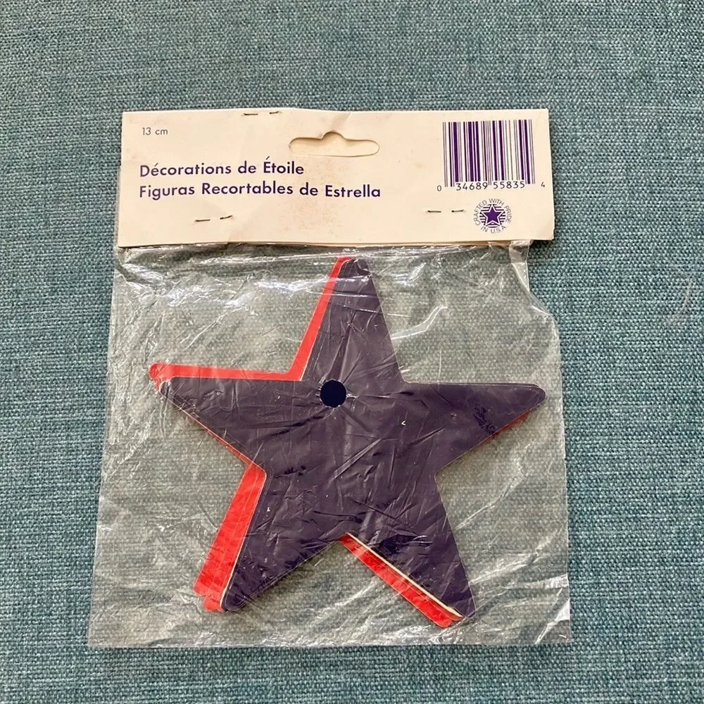 New Package of 10 Five Inch Star Cutouts